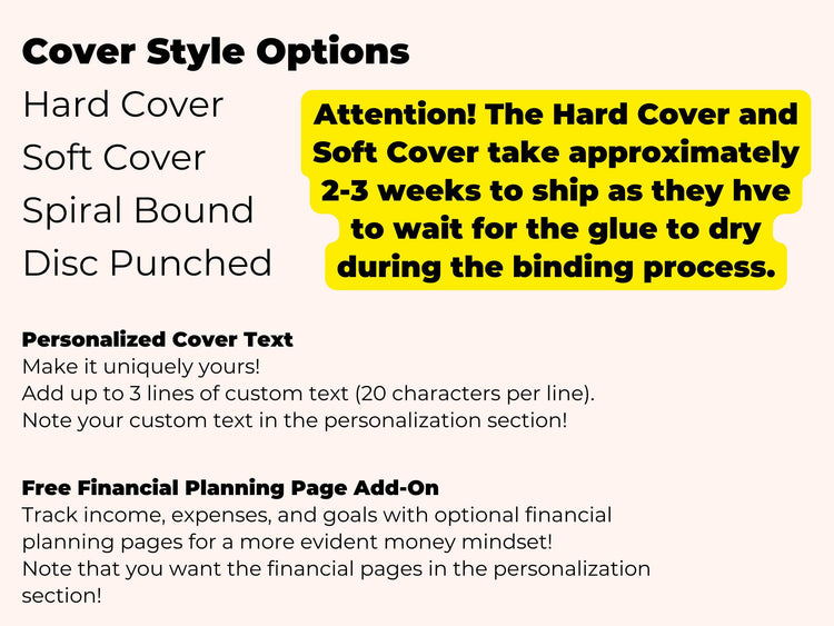 WEEKLY, 8.5 X 11, CUSTOMIZABLE Life-Changing Planner, Manifesting, Meal Planning, Goal Organizing and Tracking, Financial and Budget, ADHD