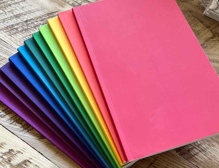 12 Colored Customizable 100 page Notebooks! Lined, Dot Grid or Graph! Personalized Journals for Students, Gifts, Travel & Bullet Journaling!