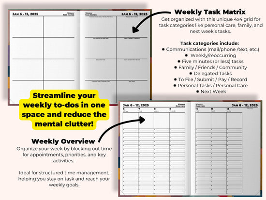 a spreadsheet with the words weekly task and the text weekly task