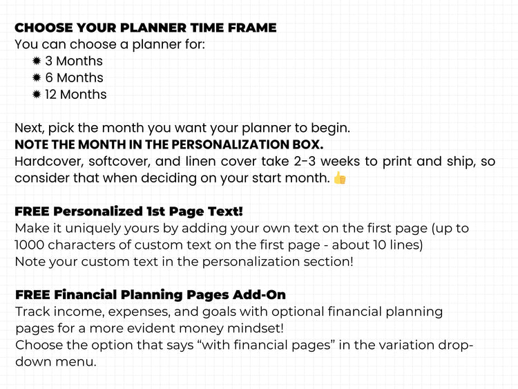 a flyer with the text choose your planner time